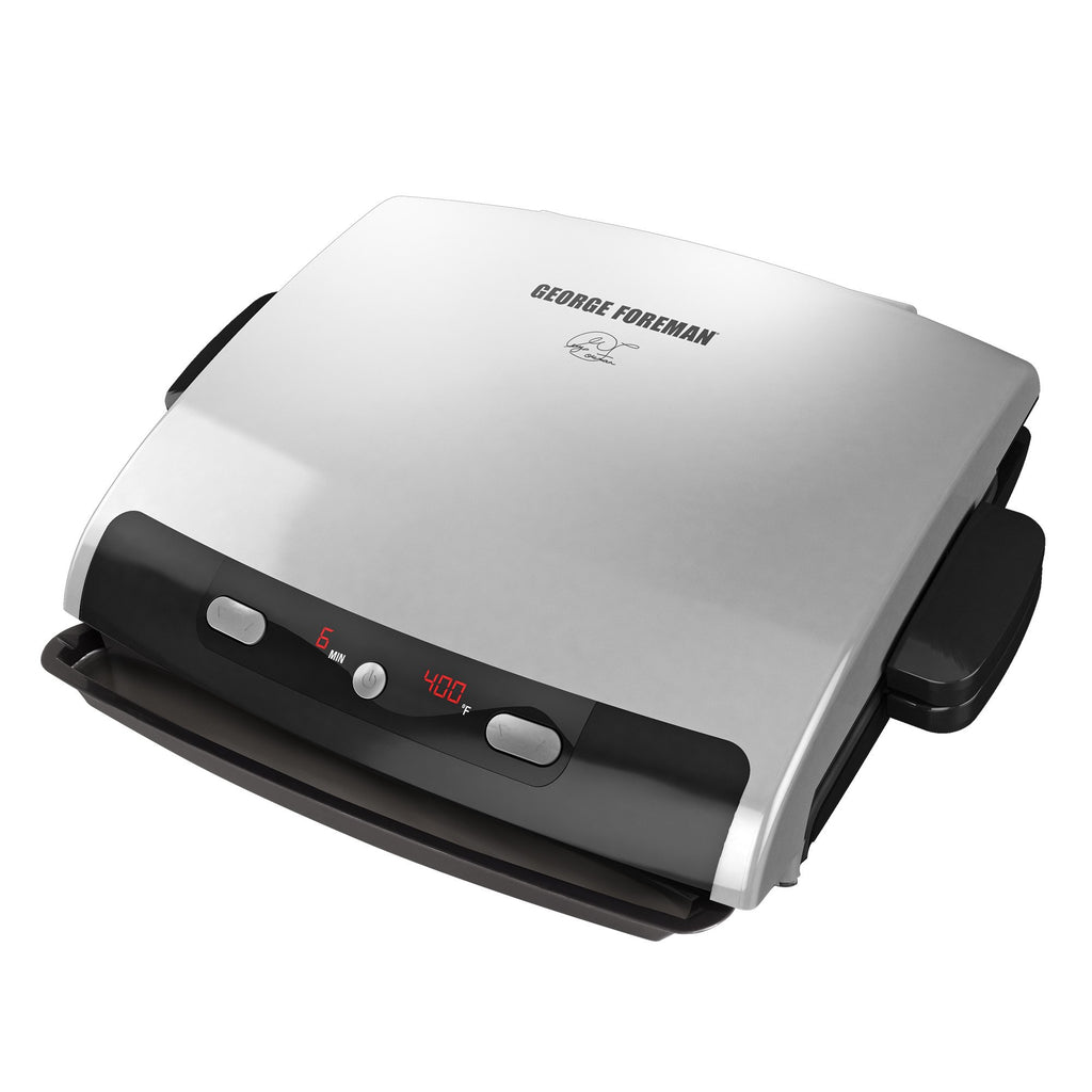 4-Serving Black Removable Plate & Panini Grill by George Foreman